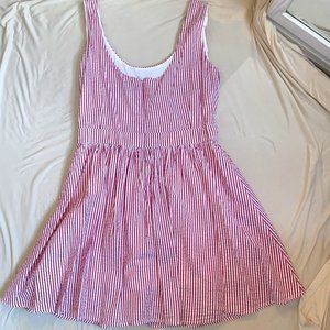 Keil James Patrick Red and White Seersucker Dress